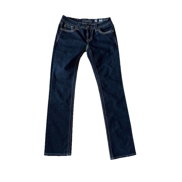 Miss Me Jeans JE5685T2L Straight Flap Over Pockets Rhinestones Womens Sz 28 - Picture 4 of 8